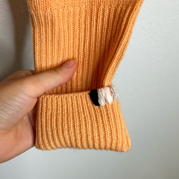 NWT One Grey Day 100% Cashmere Blakely Crew Neck Sweater Orange Size  Small - Picture 13 of 16